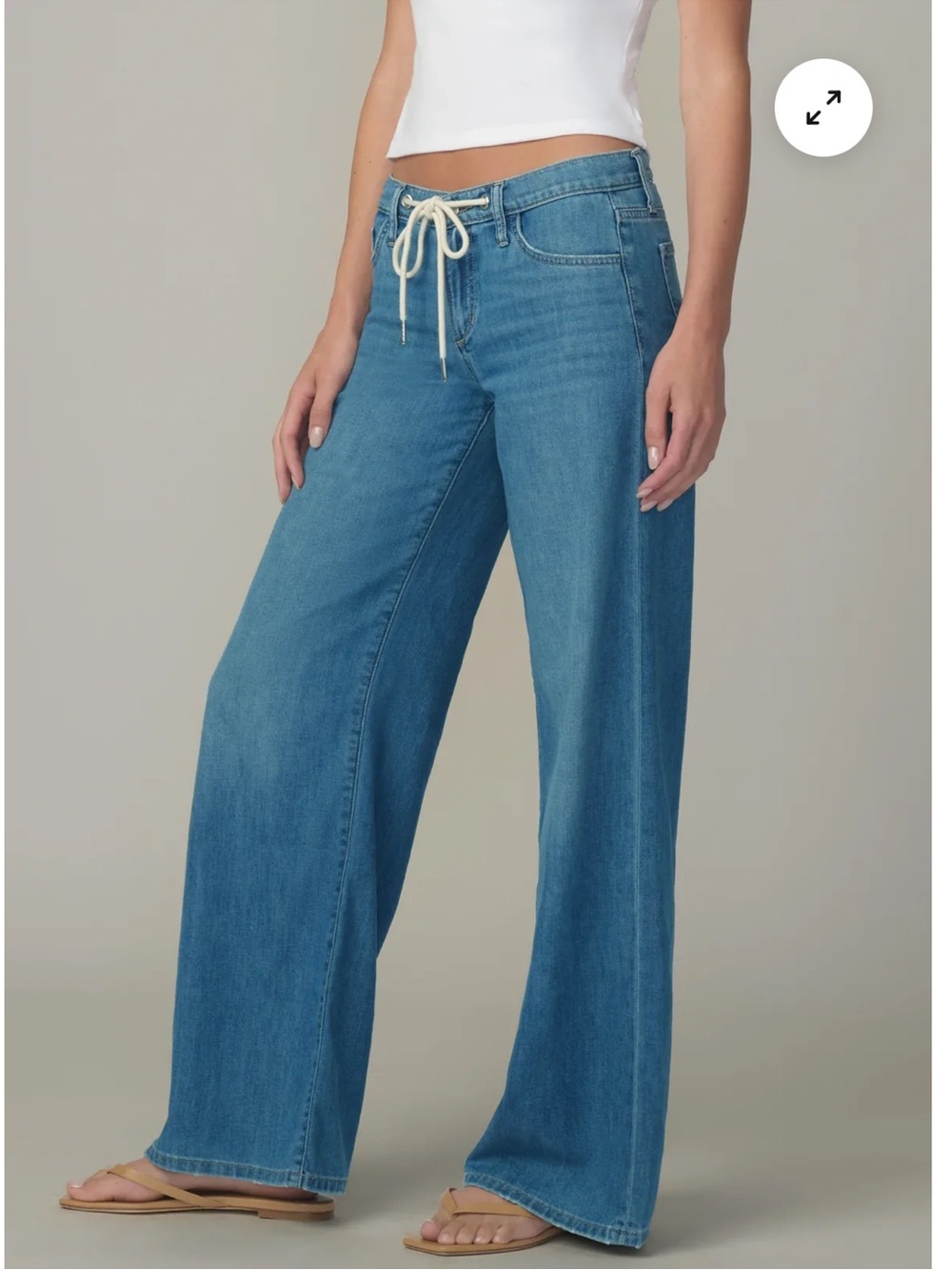 NWT🌷Joe's Jeans The Lou Lou Low Rise Drawstring Waist Wide Leg Denim Jeans
